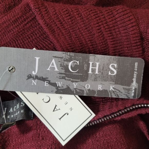 Jachs New York Burgundy Quarter Zip Raglan Pull Over Sweater Size L - Picture 6 of 10